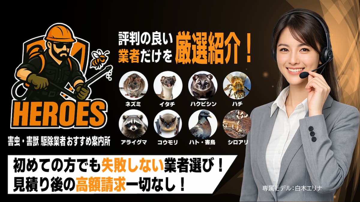 害獣駆除業者おすすめ案内所ヒーローズ